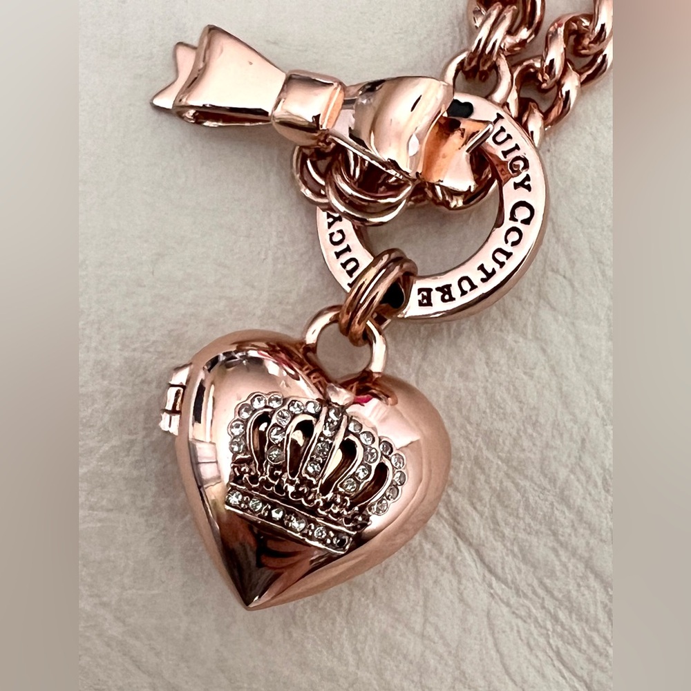 Juicy Couture Rose Gold Heart Crown Necklace